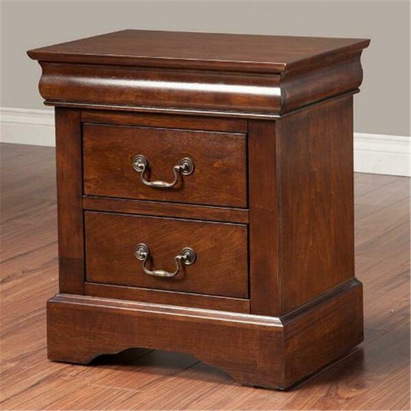 Alpine Furniture West Haven 2 Drawer Nightstand, Cappuccino - 24 X 15.5 X 21.5 In. 2202